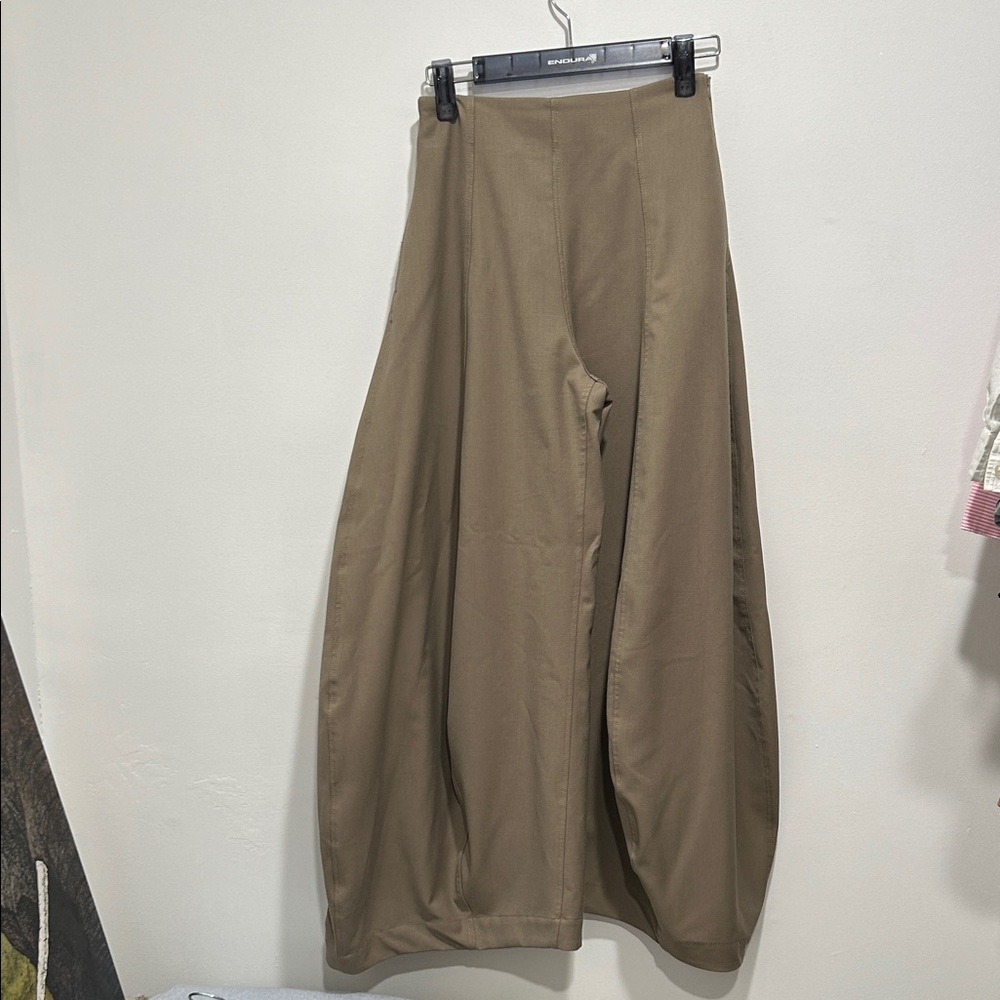 Zara Wide-Leg Balloon Pants - Taupe